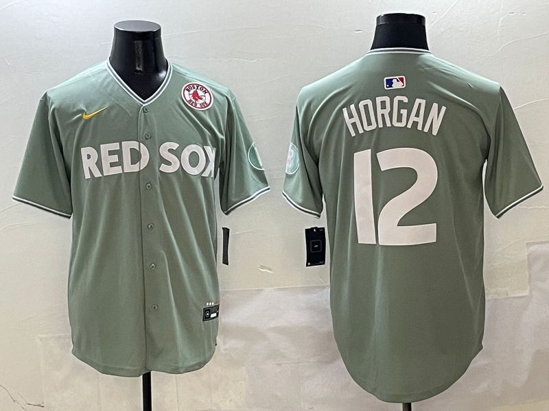 Men Boston Red Sox #12 Horgan Green Joint Name Nike 2025 MLB Jersey style 7
